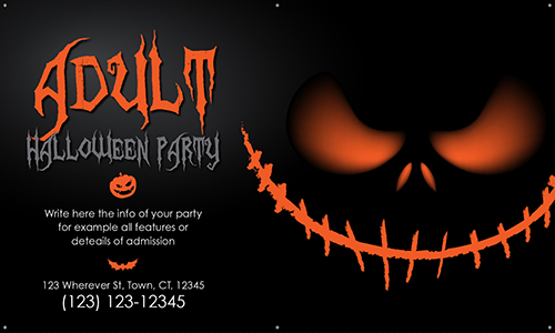Halloween Vinyl Banner- Scary Pumpkin